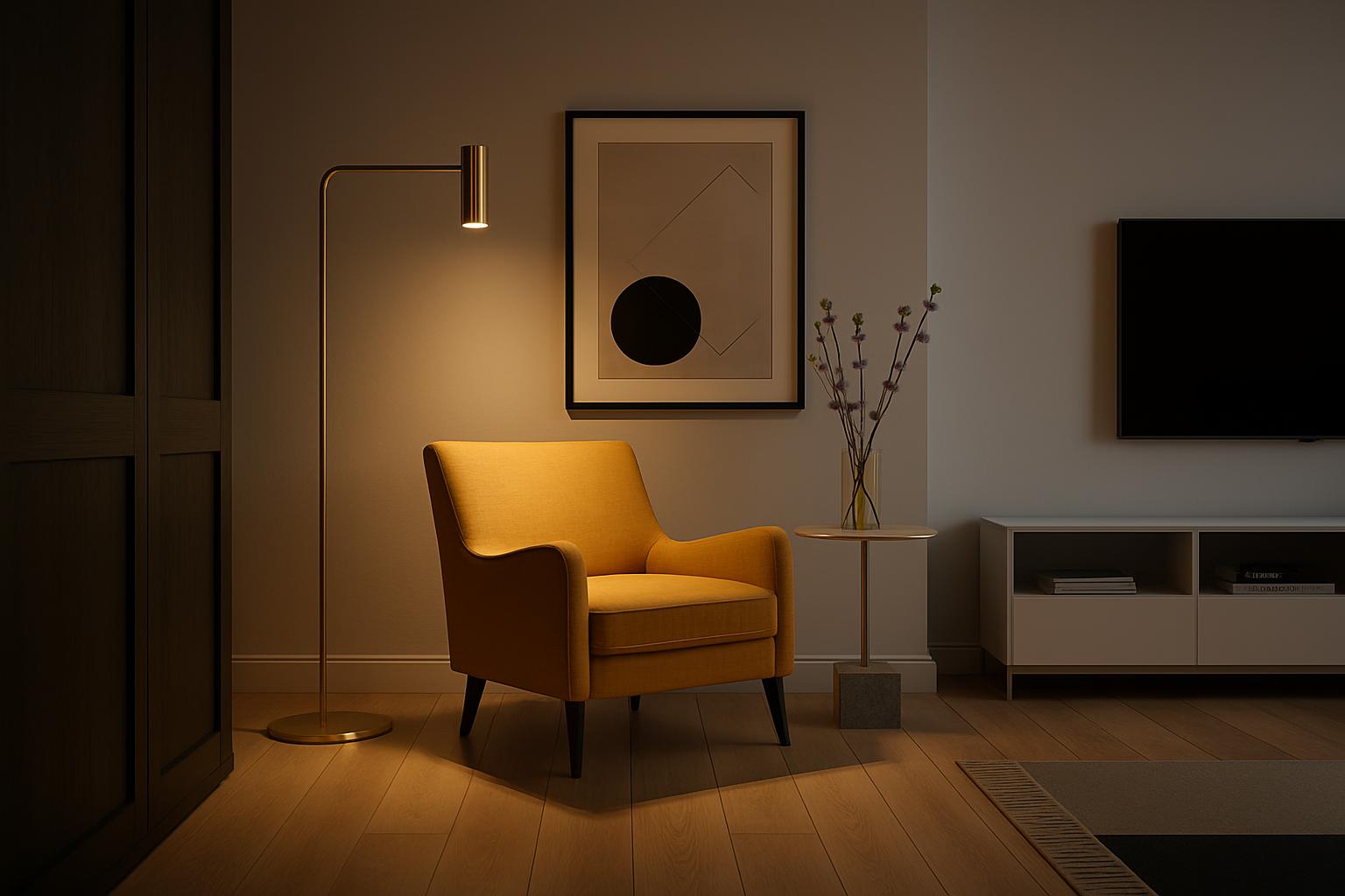 Minimal modern living glow